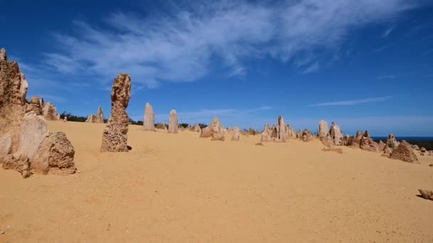 西オーストラリア州のセルバンテス近くのピナクルズ砂漠 — ストック動画