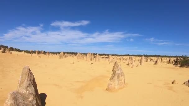 Časový Skluz Pov Hledisko Osoby Která Turistiku Pinnacles Desert — Stock video