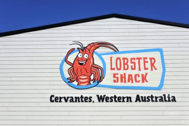 CERVANTES, WA - OCT 07 2020: Batı Avustralya 'daki Istakoz Kulübesi. Batı Rock Istakoz Balıkçılığı Avustralya' daki en değerli tek tür balıkçılığıdır..