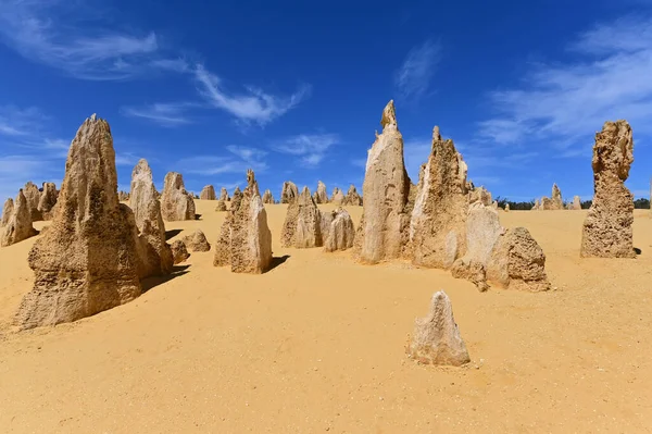 Paesaggio Delle Formazioni Calcaree Del Deserto Pinnacle Vicino Cervantes Australia — Foto Stock