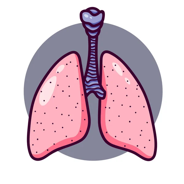 Pulmones Humanos Estilo Dibujos Animados Logo Los Pulmones Icono Con — Vector de stock