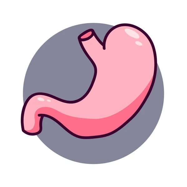 健康的な胃のアイコン 漫画風の人間の胃 医薬品のアイコンやロゴとして使用できます 白地には碑文の場所がある — ストックベクタ