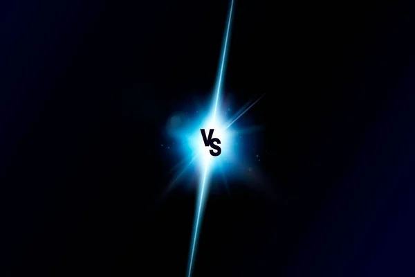Néon azul versus logotipo vs cartas para esportes e competição de luta. Batalha vs jogo, conceito de jogo competitivo vs. ilustração vetorial —  Vetores de Stock