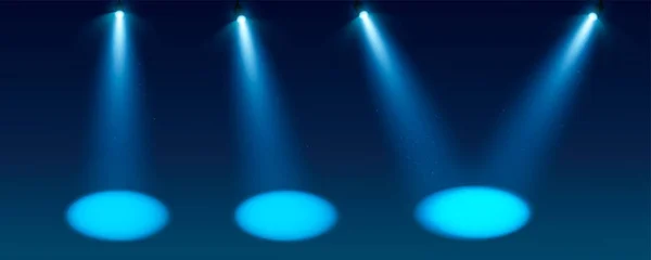 Set de fondo vectorial Blue Spotlight. Proyector de forma efecto iluminado, proyector para estudio. Ilustración vectorial minimalista eps10 — Archivo Imágenes Vectoriales