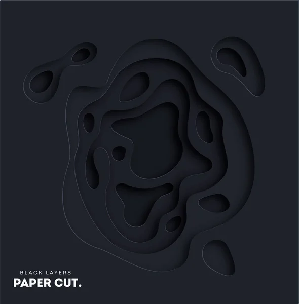 Fundo abstrato preto 3D com formas de corte de papel branco. Escolha a sua cor. Layout de design vetorial para apresentações de negócios, folhetos, posters.Illustration eps 10 —  Vetores de Stock