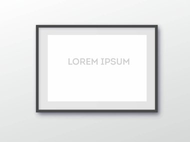 A3, A4 dikey boş resim çerçevesi fotoğraflar için. Vektör realisitc kağıt veya plastik beyaz resim çerçeveleme mat geniş kenarlıklar gölge ile. İzole resim çerçeve mockup şablon gri arka plan üzerinde