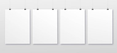 Şeffaf arka planda beyaz gerçekçi kare boş resim çerçevesi. mockup şablon nötr arka planda yalıtılmış. Vektör Illustration