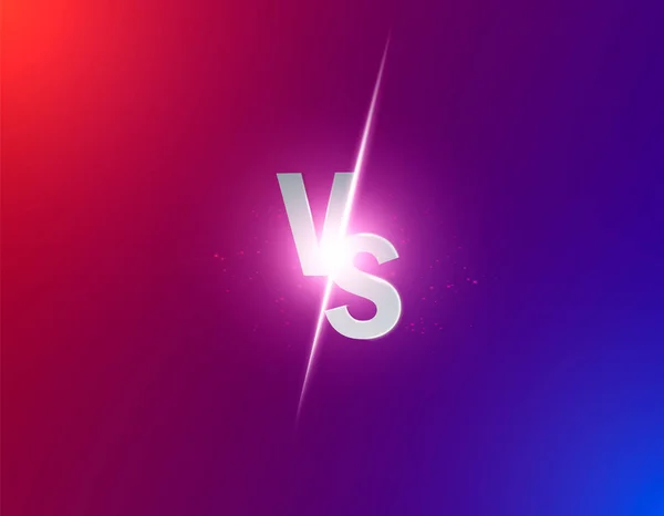 Kék neon vs logó vs betűk sport és harc verseny. Csata vs mérkőzés, játék koncepció versenyképes vs Vector illusztráció — Stock Vector