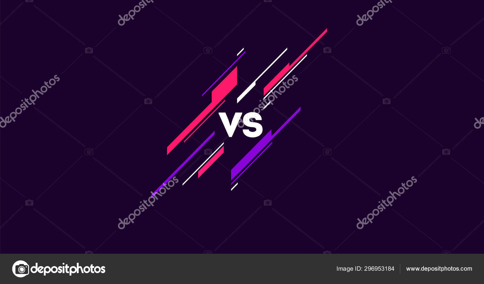 Icon neon versus logo vs letters for sports and fight competition. Battle  and match, game concept competitive. Vector illustration, Stock vector