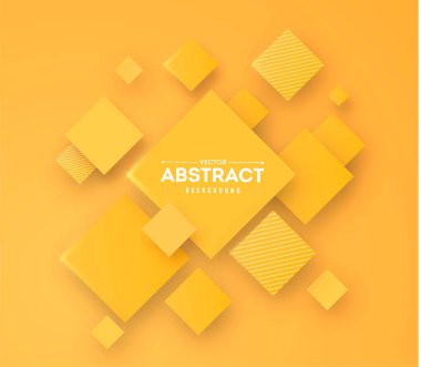 3b küpler ve kareler vektör illüstrasyon ile soyut arka plan