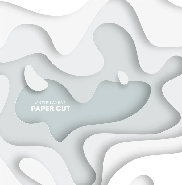 Fond abstrait blanc 3D avec des formes de papier blanc. Mise en page vectorielle pour présentations professionnelles, flyers, affiches . — Image vectorielle