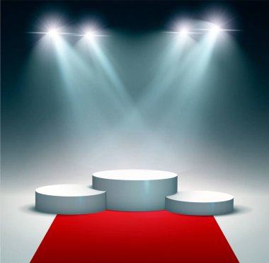 kazanan podyum, beyaz zemin üzerine izole Kaide. vektör çizim