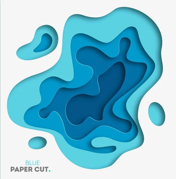 3D abstrakter blauer Wellenhintergrund mit Papierschnitten. Vektor-Design-Layout für Unternehmenspräsentationen, Flyer, Poster. eps10. — Stockvektor