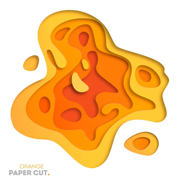 Fundo amarelo com formas de corte de papel. Ilustração vetorial. Arte de escultura abstrata 3D . — Vetor de Stock