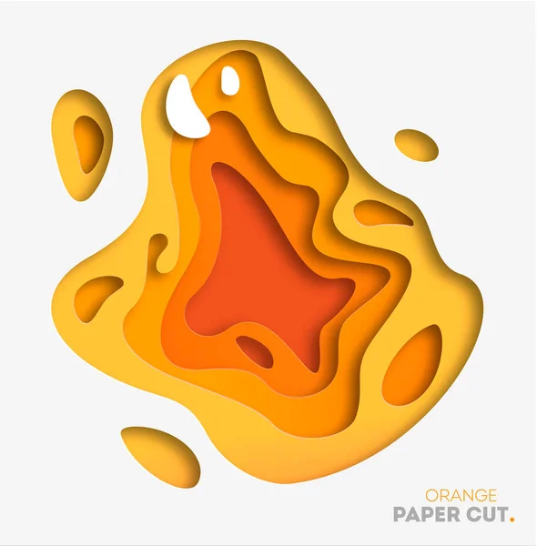 Fundo amarelo com formas de corte de papel. Ilustração vetorial. Arte de escultura abstrata 3D . —  Vetores de Stock