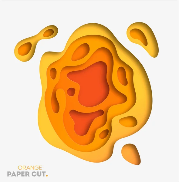 Fundo amarelo com formas de corte de papel. Ilustração vetorial. Arte de escultura abstrata 3D . —  Vetores de Stock