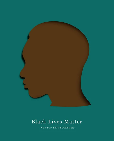 Yeşil Arka Plandaki Siyah Adam Siyahların Hayatları Önemlidir Hoşgörü Profilde Stok Illüstrasyon
