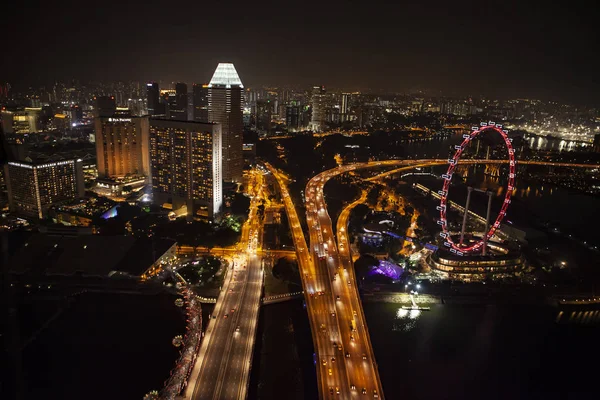 Singapore's nachts — Stockfoto