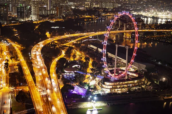 Singapur v noci — Stock fotografie