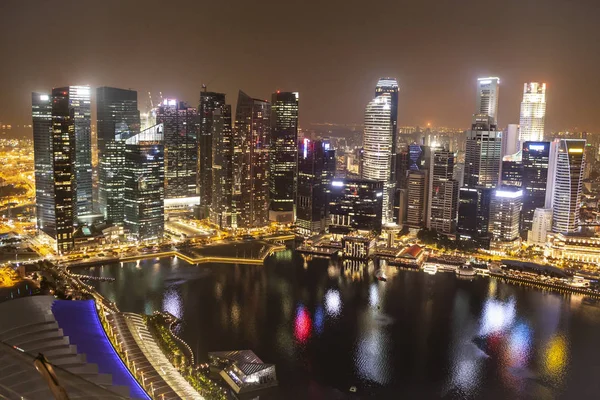 Singapur v noci — Stock fotografie