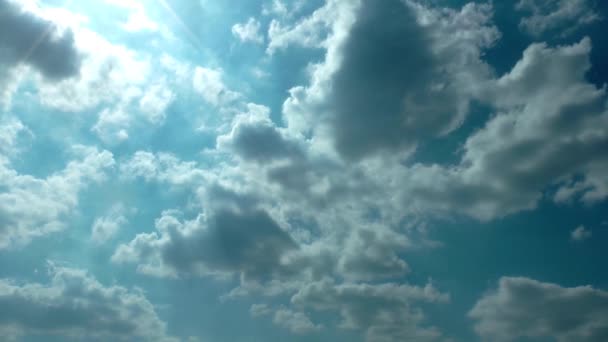 1920X1080 Fps Luzes Sol Muito Agradáveis Nuvens Verão Céu Tempo — Vídeo de Stock