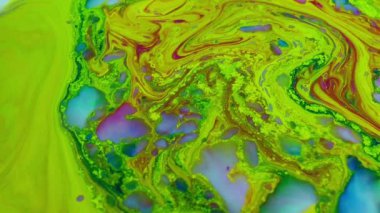 1920 x 1080 25 Fps. çok güzel soyut renkli petrol ve boya kimyasal reaksiyon arka plan doku Video.