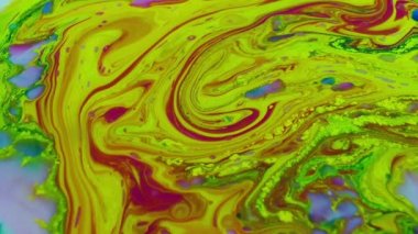 1920 x 1080 25 Fps. çok güzel soyut renkli petrol ve boya kimyasal reaksiyon arka plan doku Video.