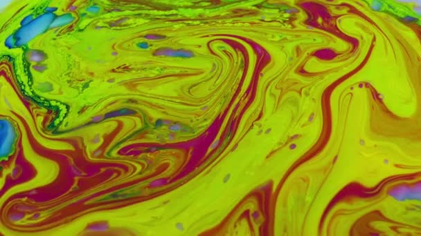 1920X1080 Fps Muito Bom Abstrato Colorido Óleo Pintura Química Explodindo — Vídeo de Stock