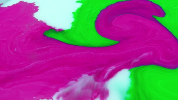 1920X1080 Fps Très Agréable Résumé Coloré Tourbillonnant Peinture Réaction Chimique — Video
