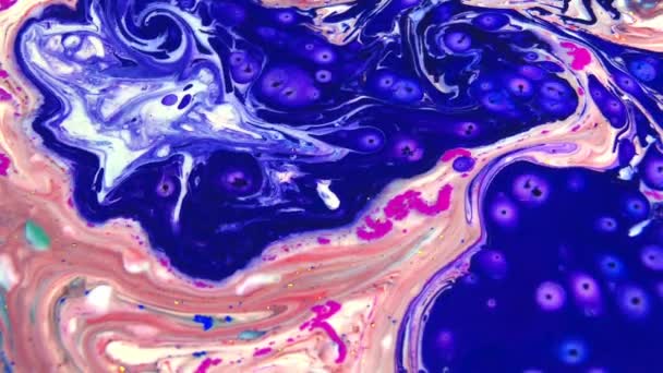 1920X1080 Fps Molto Bello Inchiostro Astratto Psichedelico Vernice Liquido Movimento — Video Stock