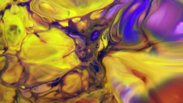 1920X1080 Fps Molto Bello Inchiostro Astratto Psichedelico Vernice Liquido Movimento — Video Stock