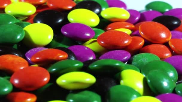 1920X1080 Fps Very Nice Close Colorful Candy Mix Turning Video — Stock Video