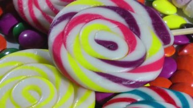 1920 x 1080 25 Fps. çok güzel yakından renkli şeker karışımı Video dönüm. 