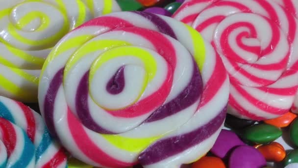 1920X1080 Fps Muito Bom Close Colorido Candy Mix Turning Video — Vídeo de Stock