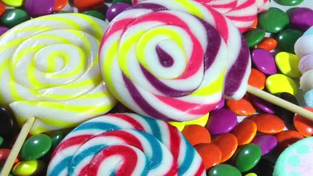 1920X1080 Fps Muito Bom Close Colorido Candy Mix Turning Video — Vídeo de Stock