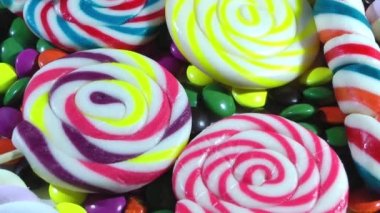 1920 x 1080 25 Fps. çok güzel yakından renkli şeker karışımı Video dönüm. 