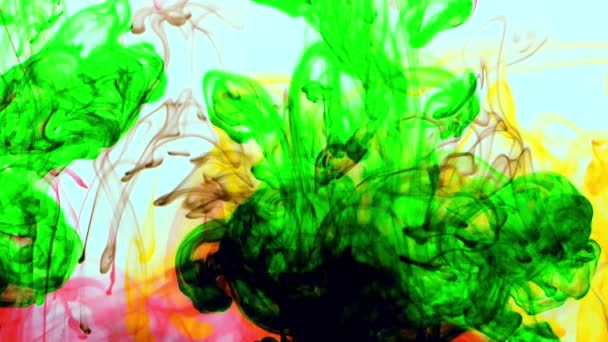 1920X1080 Fps Very Nice Abstract Excellent Colorful Paint Spreads Water — Stok Video