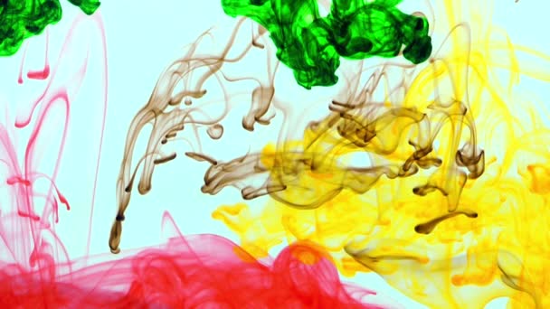 1920X1080 Fps Very Nice Abstract Excellent Colorful Paint Spreads Water — Stock Video