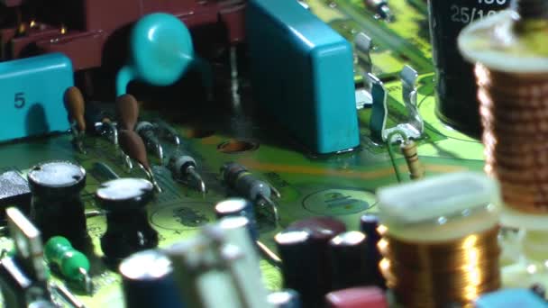 1920X1080 Fps Muito Bom Velho Electronic Circuit Board Rotating Video — Vídeo de Stock