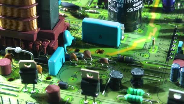 1920X1080 Fps Muito Bom Velho Electronic Circuit Board Rotating Video — Vídeo de Stock