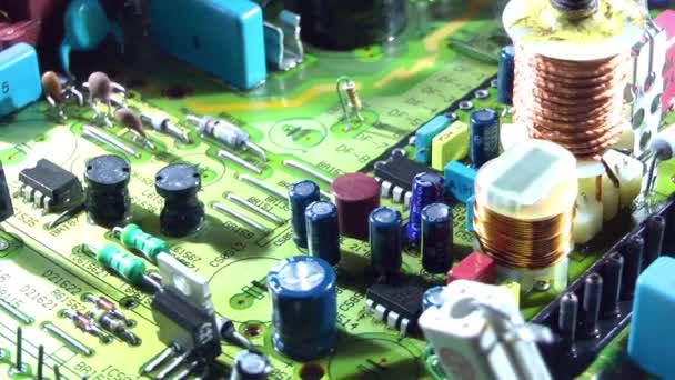 1920X1080 Fps Very Nice Old Electronic Circuit Board Rotating Video — Stock Video