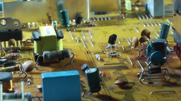 1920X1080 Fps Muito Bom Velho Electronic Circuit Board Rotating Video — Vídeo de Stock