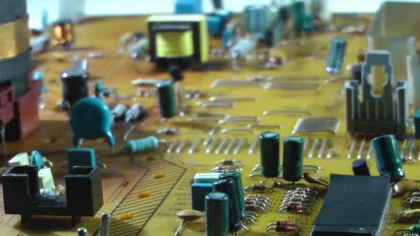 1920X1080 Fps Muito Bom Velho Electronic Circuit Board Rotating Video — Vídeo de Stock