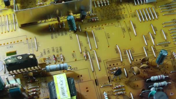 1920X1080 Fps Muito Bom Velho Electronic Circuit Board Rotating Video — Vídeo de Stock