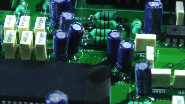 1920 1080 Fps Zeer Mooie Oude Elektronische Circuitbord Roterende Video — Stockvideo