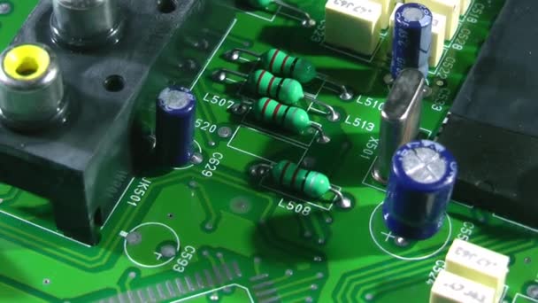 1920X1080 Fps Muito Bom Velho Electronic Circuit Board Rotating Video — Vídeo de Stock