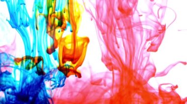 1920 x 1080 25 Fps. çok güzel soyut mükemmel renkli boya su arka plan doku videoda yayılır..