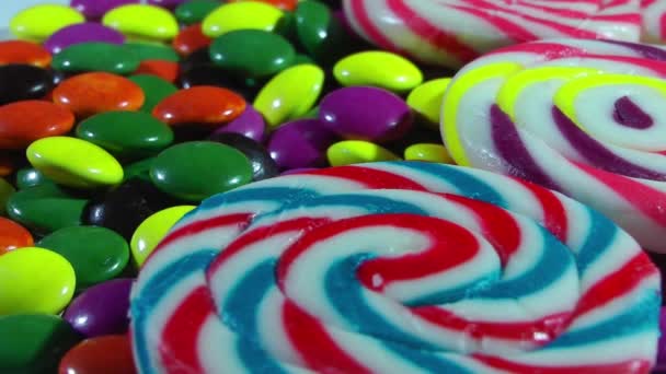1920 1080 Fps Bardzo Ładne Close Kolorowe Candy Mix Toczenia — Wideo stockowe