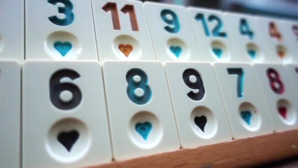 Çok Hoş Okey Oyun Çok Renkli Sayılar Görüntüsü — Stok video