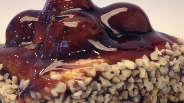 Hazelnut Chestnut Cake Turning Table Video — Stock Video